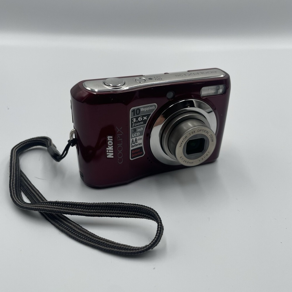 Nikon Coolpix L20 Red Digital Camera 3" LCD Screen 3.6 Zoom 10 Megapixels